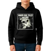 Funny Cat Meme When Bae Tells Me No Kids Hoodie