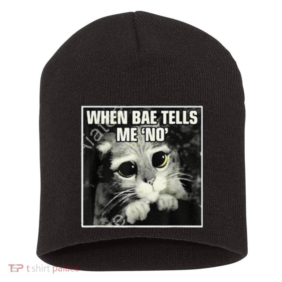 Funny Cat Meme When Bae Tells Me No Short Acrylic Beanie
