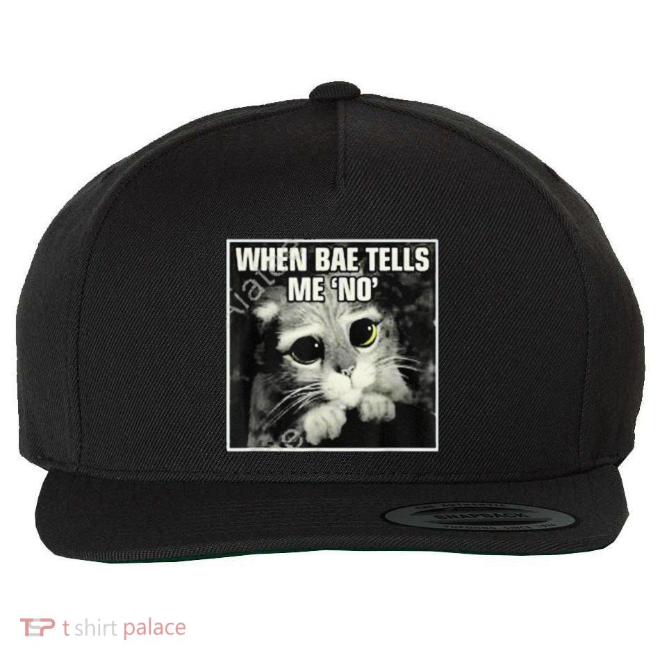 Funny Cat Meme When Bae Tells Me No Wool Snapback Cap