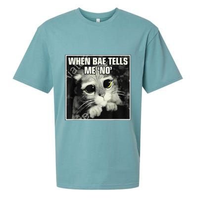 Funny Cat Meme When Bae Tells Me No Sueded Cloud Jersey T-Shirt
