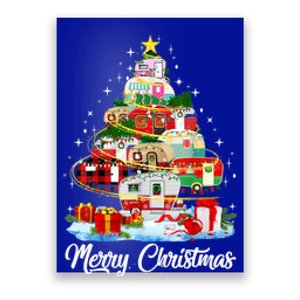 Funny Camping Merry Christmas Tree Camper Snow Tendency Gift Poster