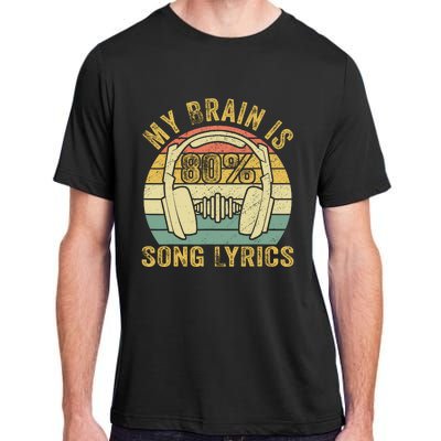 Funny & Cool Music Lover Life My Brain Is 80% Song Lyrics Adult ChromaSoft Performance T-Shirt