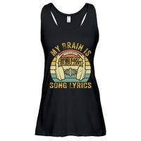 Funny & Cool Music Lover Life My Brain Is 80% Song Lyrics Ladies Essential Flowy Tank