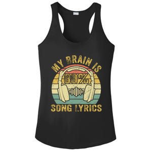 Funny & Cool Music Lover Life My Brain Is 80% Song Lyrics Ladies PosiCharge Competitor Racerback Tank