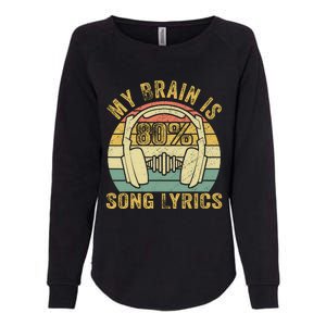 Funny & Cool Music Lover Life My Brain Is 80% Song Lyrics Womens California Wash Sweatshirt