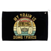 Funny & Cool Music Lover Life My Brain Is 80% Song Lyrics Grommeted Golf Towel