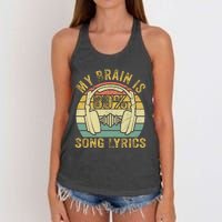 Funny & Cool Music Lover Life My Brain Is 80% Song Lyrics Women's Knotted Racerback Tank