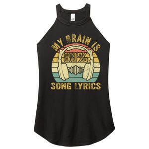 Funny & Cool Music Lover Life My Brain Is 80% Song Lyrics Women's Perfect Tri Rocker Tank