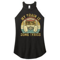 Funny & Cool Music Lover Life My Brain Is 80% Song Lyrics Women's Perfect Tri Rocker Tank