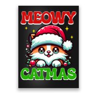 Funny Christmas Meowy Catmas Xmas Tree Santa Cat Kitten Poster