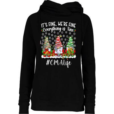 Funny Certified Medical Assistant Christmas CMA Xmas Party Womens Funnel Neck Pullover Hood