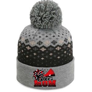 Football Cheer Mom Red Black Pom Leopard The Baniff Cuffed Pom Beanie