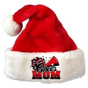 Football Cheer Mom Red Black Pom Leopard Premium Christmas Santa Hat