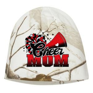 Football Cheer Mom Red Black Pom Leopard Kati - Camo Knit Beanie