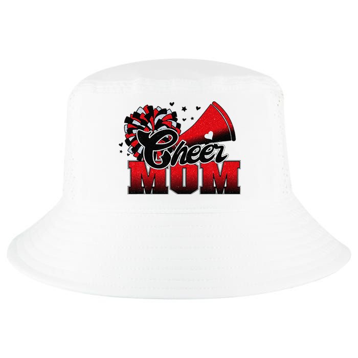 Football Cheer Mom Red Black Pom Leopard Cool Comfort Performance Bucket Hat