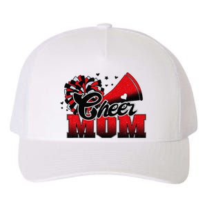 Football Cheer Mom Red Black Pom Leopard Yupoong Adult 5-Panel Trucker Hat