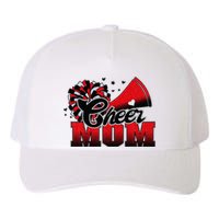 Football Cheer Mom Red Black Pom Leopard Yupoong Adult 5-Panel Trucker Hat