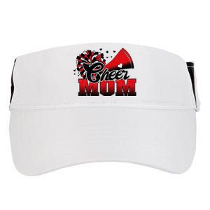 Football Cheer Mom Red Black Pom Leopard Adult Drive Performance Visor