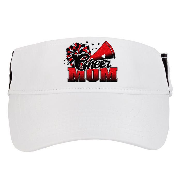 Football Cheer Mom Red Black Pom Leopard Adult Drive Performance Visor