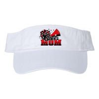 Football Cheer Mom Red Black Pom Leopard Valucap Bio-Washed Visor