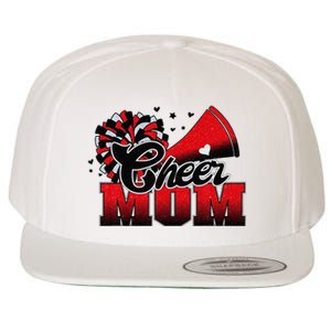 Football Cheer Mom Red Black Pom Leopard Wool Snapback Cap