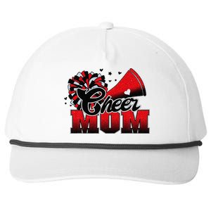 Football Cheer Mom Red Black Pom Leopard Snapback Five-Panel Rope Hat