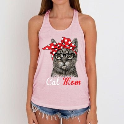 Funny Cat Mom For Cats Lovers Gift Women's Knotted Racerback Tank