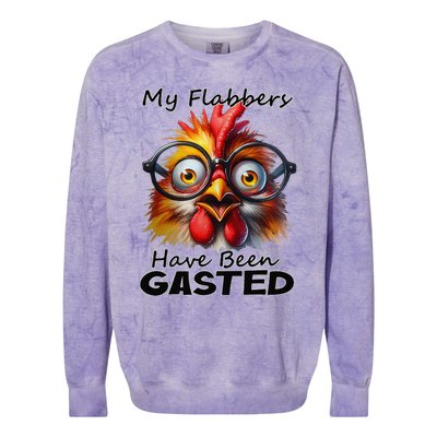 Funny Chicken My Flabbers Have Been Gasted Retro Graphic Colorblast Crewneck Sweatshirt