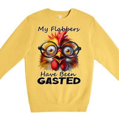 Funny Chicken My Flabbers Have Been Gasted Retro Graphic Premium Crewneck Sweatshirt