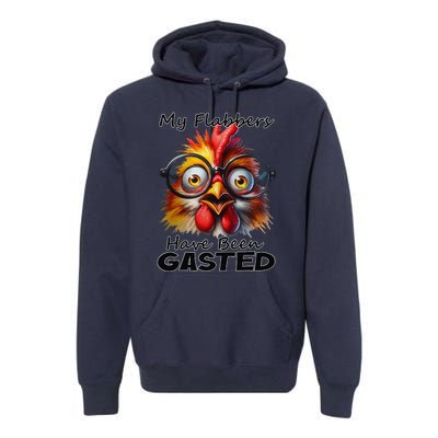 Funny Chicken My Flabbers Have Been Gasted Retro Graphic Premium Hoodie