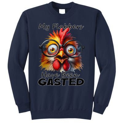 Funny Chicken My Flabbers Have Been Gasted Retro Graphic Tall Sweatshirt