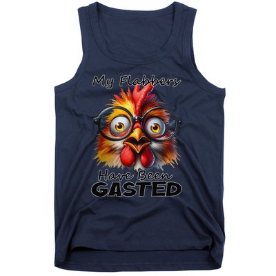 Funny Chicken My Flabbers Have Been Gasted Retro Graphic Tank Top