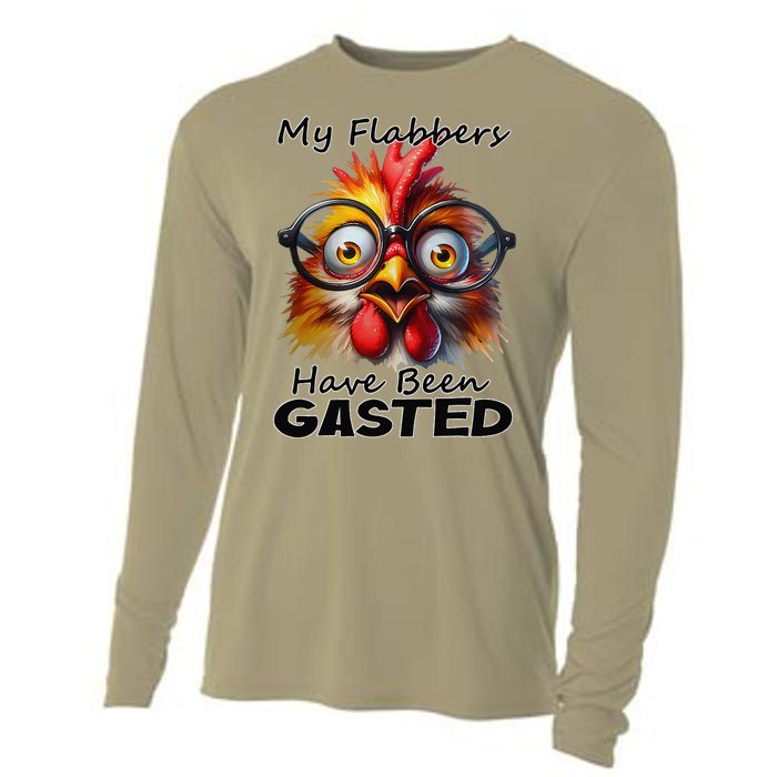 Funny Chicken My Flabbers Have Been Gasted Retro Graphic Cooling Performance Long Sleeve Crew