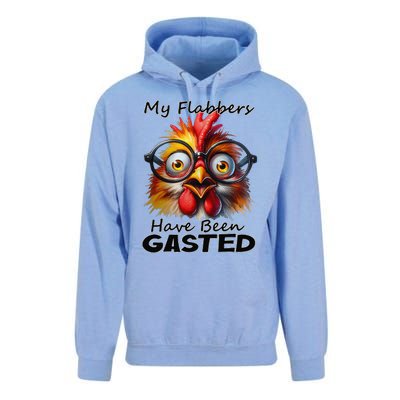 Funny Chicken My Flabbers Have Been Gasted Retro Graphic Unisex Surf Hoodie