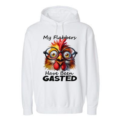 Funny Chicken My Flabbers Have Been Gasted Retro Graphic Garment-Dyed Fleece Hoodie