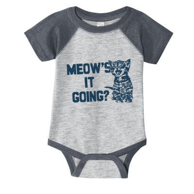 Funny Cat MeowS It Going Cute Cat Pun Infant Baby Jersey Bodysuit