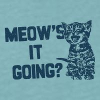 Funny Cat MeowS It Going Cute Cat Pun Sueded Cloud Jersey T-Shirt
