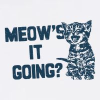 Funny Cat MeowS It Going Cute Cat Pun Garment-Dyed Sweatshirt