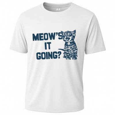 Funny Cat MeowS It Going Cute Cat Pun Performance Shirt