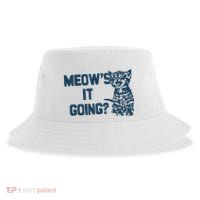 Funny Cat MeowS It Going Cute Cat Pun Sustainable Bucket Hat