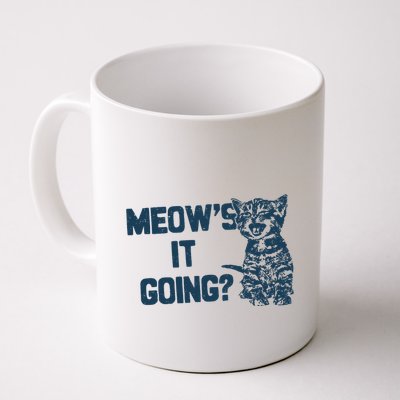 Funny Cat MeowS It Going Cute Cat Pun Mug