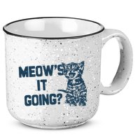 Funny Cat MeowS It Going Cute Cat Pun 15oz Campfire Ceramic Mug