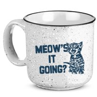 Funny Cat MeowS It Going Cute Cat Pun 15oz Campfire Ceramic Mug