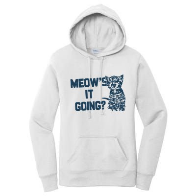 Funny Cat MeowS It Going Cute Cat Pun Women's Pullover Hoodie