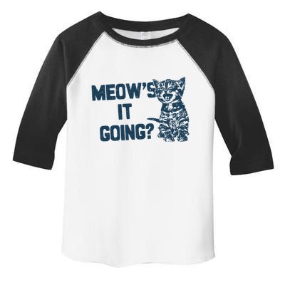 Funny Cat MeowS It Going Cute Cat Pun Toddler Fine Jersey T-Shirt