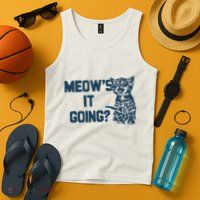 Funny Cat MeowS It Going Cute Cat Pun Tank Top