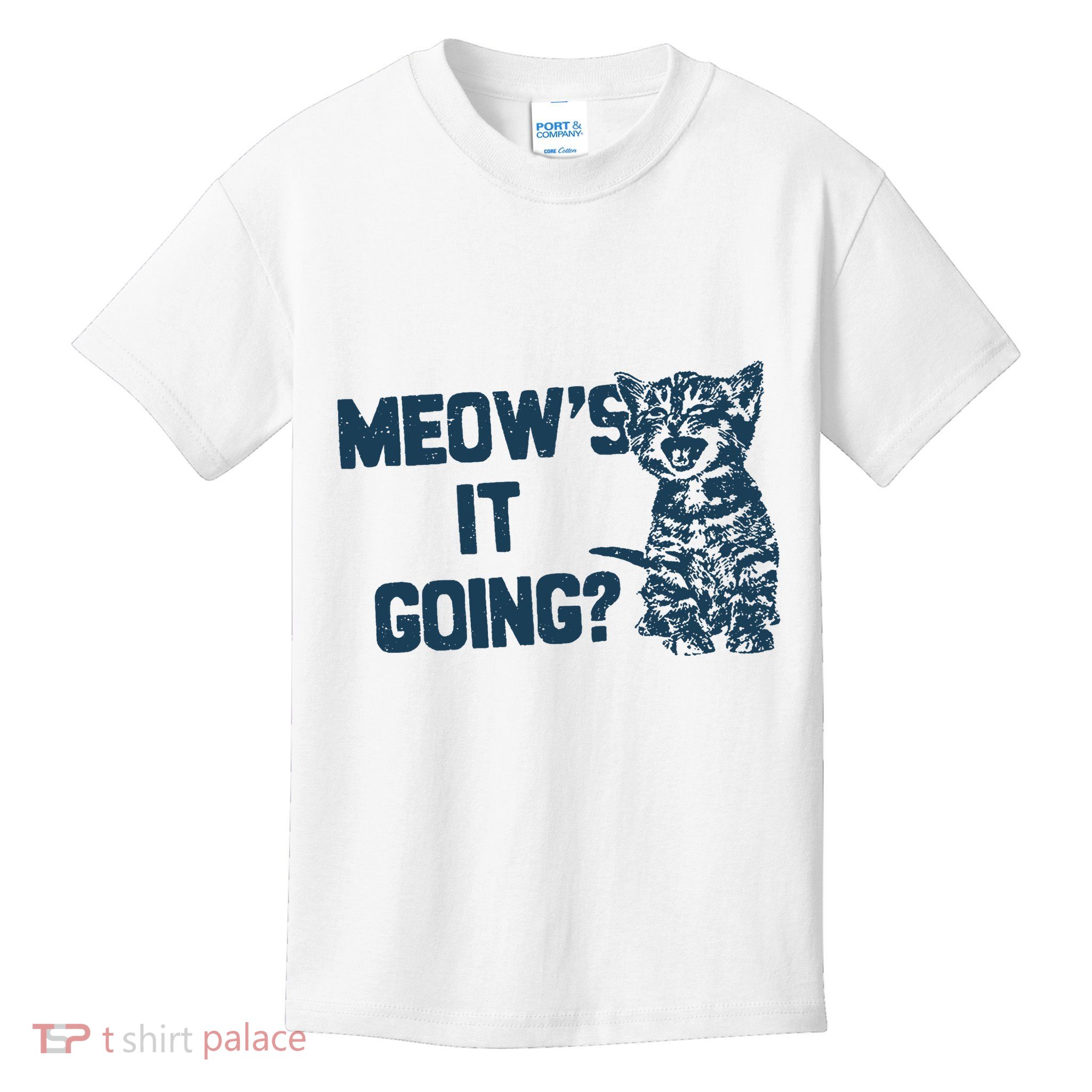 Funny Cat MeowS It Going Cute Cat Pun Kids T-Shirt