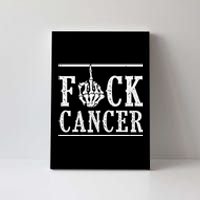 Fuck Cancer Middle Finger Bone Skeleton Cancer Survivor Canvas