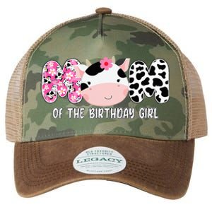 Funny Cow Mom Of The Birthday Girl Cow Farm Birthday Family Legacy Tie Dye Trucker Hat