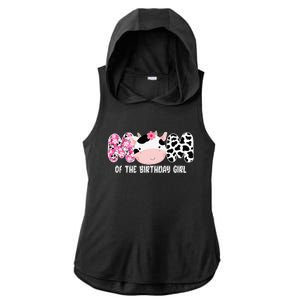 Funny Cow Mom Of The Birthday Girl Cow Farm Birthday Family Ladies PosiCharge Tri-Blend Wicking Draft Hoodie Tank